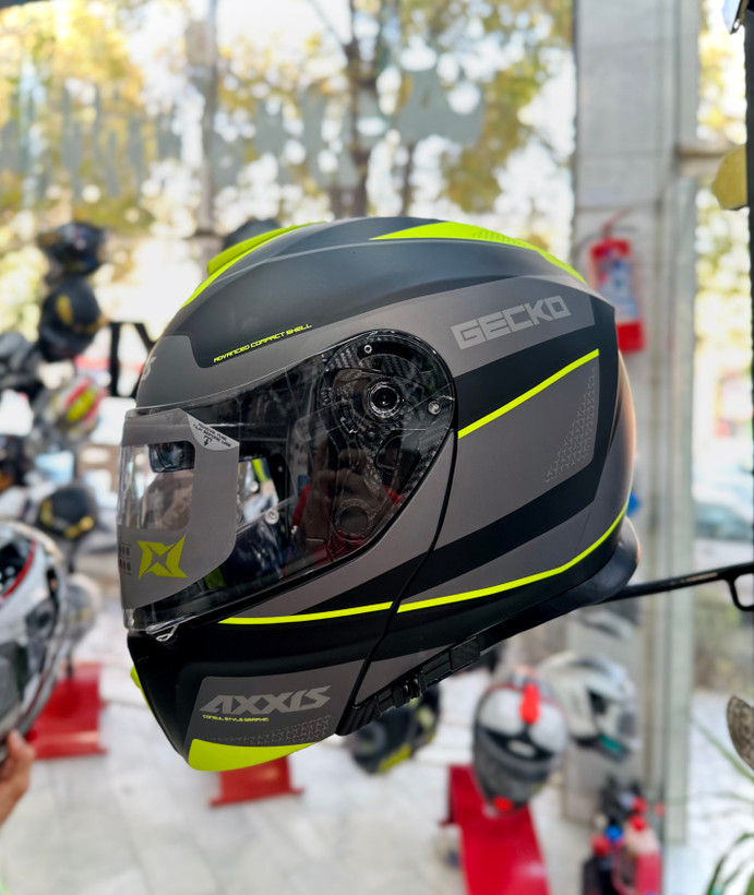 کلاه کاسکت فک متحرک عینک دار برند اکسیس AXXIS
