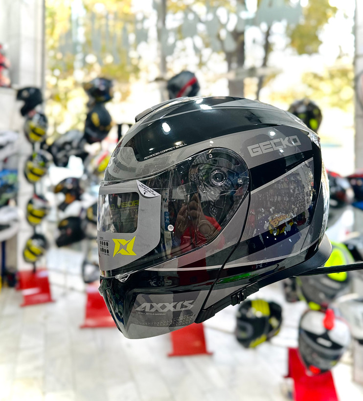 کلاه کاسکت فک متحرک عینک دار برند اکسیس AXXIS