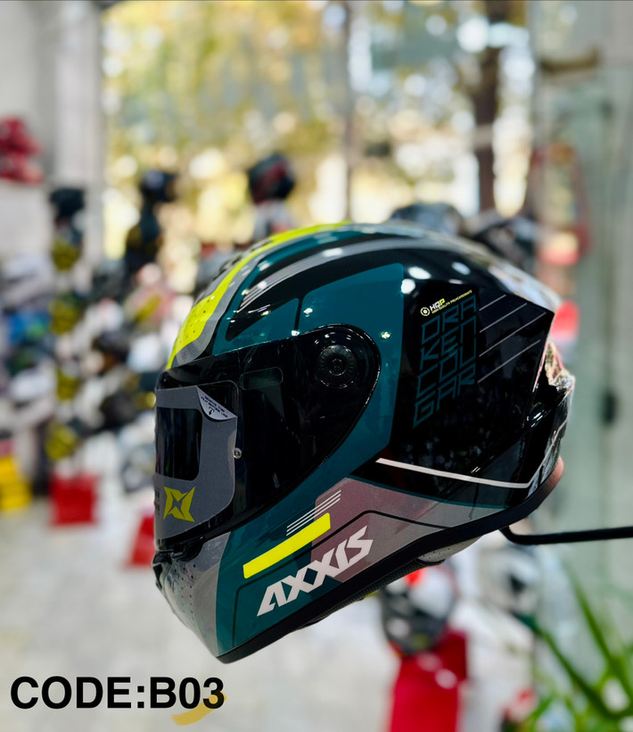 کلاه کاسکت فک ثابت برند اکسیس AXXIS رنگ براق