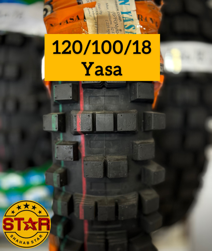لاستیک عقب موتورسیکلت سایز 120/100/18مناسبتریل و اندرو برند ایرانیاسا