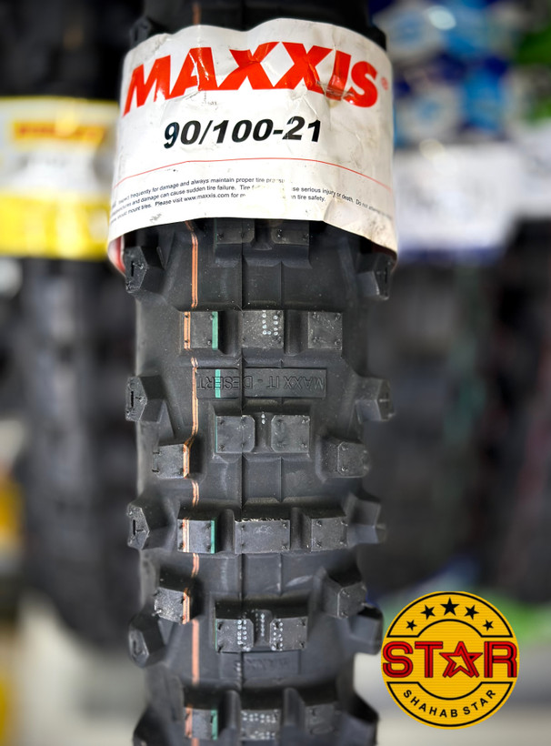 لاستیک جلو موتورسیکلت مناسب کراس سایز 90/100/21 برند مکسیس MAXXIS
